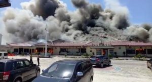 Korsleting Listrik, Nyaris Seluruh Bangunan Mapolres Lamsel Hangus Terbakar
