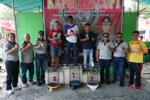 Meriahkan HUT Bhayangkara Ke-73, Polres Lampung Selatan Gelar Lomba Burung Kicau