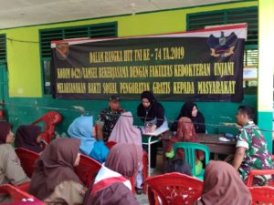 Unjani,Kodim 0421/LS Dan PDGI Lamsel Gelar Baksos Pemeriksaan Mulut Dan Gigi Di Desa Cugung Kecamatan Rajabasa
