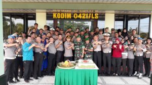Wakapolres Beserta Jajaran Ucapkan Selamat HUT KE-74 TNI dan Do’a Bersama Kodim 0421 Lamsel
