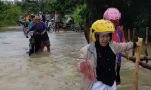 Menjadi Langganan Banjir, Ruas Jalan Provinsi Penghubung Dua Kabupaten di Panaragan Tubaba Butuh Perhatian
