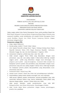 KPU Lamsel Umumkan Seleksi Calon PPS