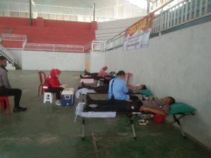 PMI Kekurangan Stok, Polres Lampung Selatan Gelar Donor Darah