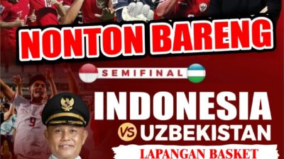 Diramaikan Sejumlah Games & Doorprize, Bupati Nanang Gelar Nobar Indonesia Vs Uzbekistan