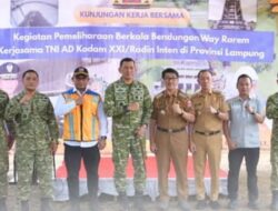 Perkuat Ketahanan Wilayah, Bupati Lampura Terima Kunker Pangdam Radin Inten di Bendungan Way Rarem Kotabumi 