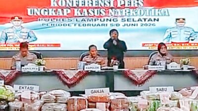 Ungkap 17 Kasus, 24 Tersangka & Ribuan BB  Narkoba, Kapolda Lampung : Hampir 1 Juta Jiwa Terselamatkan