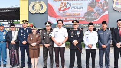 Peringatan HUT Bhayangkara ke-80 di Mapolres Lampung Selatan, Bupati Egi: Agar Polri Lebih Dicintai Rakyat